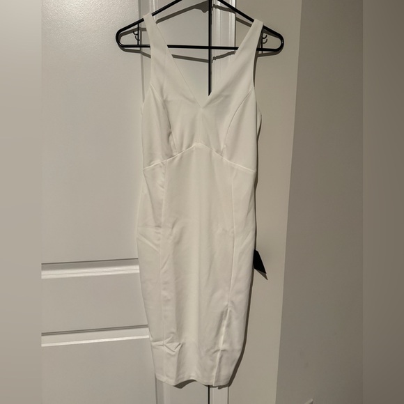 Lulu's size small White Bodycon Midi Dress - Picture 2 of 4